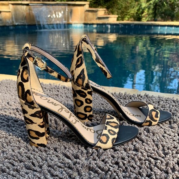 Sam Edelman Shoes - Sam Edelman Leopard Print Open Toe Buckle Dress Heel Sandals